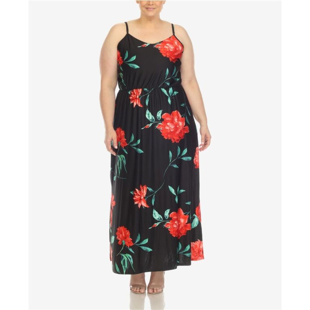 White Mark Womens Plus Size Floral Maxi Dress, NWT